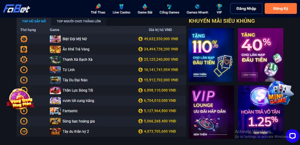 Khuyến mãi chào mừng cho game slot